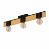 Lampes En Bois-Luminaires Eglo Plafonnier Eglo BAILRIGG Écru, Noir, 3 lumières