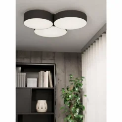 Luminaires Eglo Plafonnier Eglo BARBANO-Z LED Noir, 3 lumières
