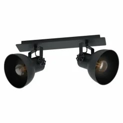 Lampes Industrielles-Luminaires Eglo Plafonnier Eglo BARNSTAPLE Noir, 2 lumières