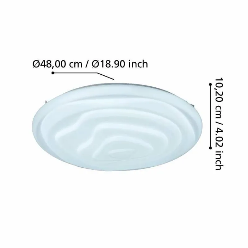 Luminaires Eglo Plafonnier Eglo BATTISTONA LED Blanc, 1 lumière, Télécommandes* Éclairage Led