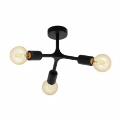 Luminaires Eglo Plafonnier EGLO BOCADELLA Noir, 3 lumières* Plafonniers