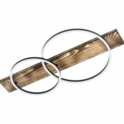 Lampes En Bois-Luminaires Eglo Plafonnier Eglo BOYAL LED Brun, Noir, 2 lumières