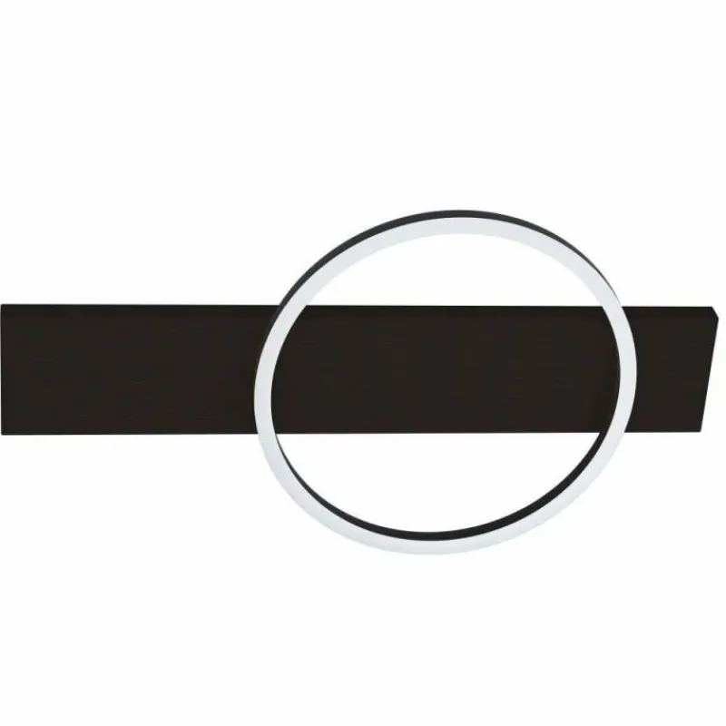 Lampes En Bois-Luminaires Eglo Plafonnier EGLO BOYAL LED Nickel mat, Noir, 1 lumière