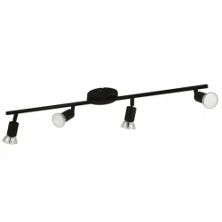Luminaires Eglo Plafonnier Eglo BUZZ-LED Noir, 4 lumières* Éclairage Led