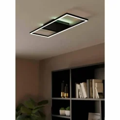 Luminaires Eglo Plafonnier Eglo CALAGRANO-Z LED Noir, 1 lumière, Changeur de couleurs