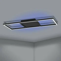 Luminaires Eglo Plafonnier Eglo CALAGRANO-Z LED Noir, 1 lumière, Changeur de couleurs