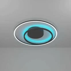 Luminaires Eglo Plafonnier Eglo CALAGRANO-Z LED Noir, 1 lumière, Changeur de couleurs