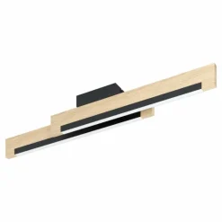 Lampes En Bois-Luminaires Eglo Plafonnier Eglo CAMACHO LED Brun, Noir, 2 lumières