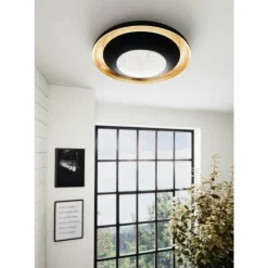 Lampes Dorées-Luminaires Eglo Plafonnier EGLO CANICOSA LED Or, Noir, 1 lumière, Télécommandes