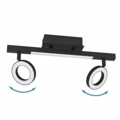 Luminaires Eglo Plafonnier Eglo CARDILLIO LED Noir, 3 lumières* Éclairage Led