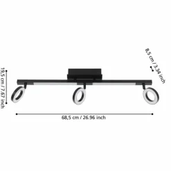 Luminaires Eglo Plafonnier Eglo CARDILLIO LED Noir, 5 lumières* Éclairage Led