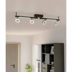Luminaires Eglo Plafonnier Eglo CARDILLIO LED Noir, 6 lumières* Éclairage Led