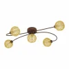 Luminaires Rustiques-Luminaires Eglo Plafonnier Eglo CARIS Rouille, 5 lumières
