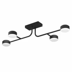 Luminaires Eglo Plafonnier Eglo CLAVELLINA LED Noir, 4 lumières* Éclairage Led