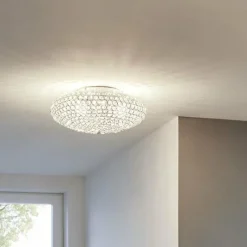 Luminaires Eglo Plafonnier Eglo CLEMENTE Chrome, Aspect cristal, 3 lumières* Plafonniers
