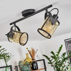 Luminaires Scandinaves-hofstein Plafonnier Eglo DELLOW Noir, 2 lumières