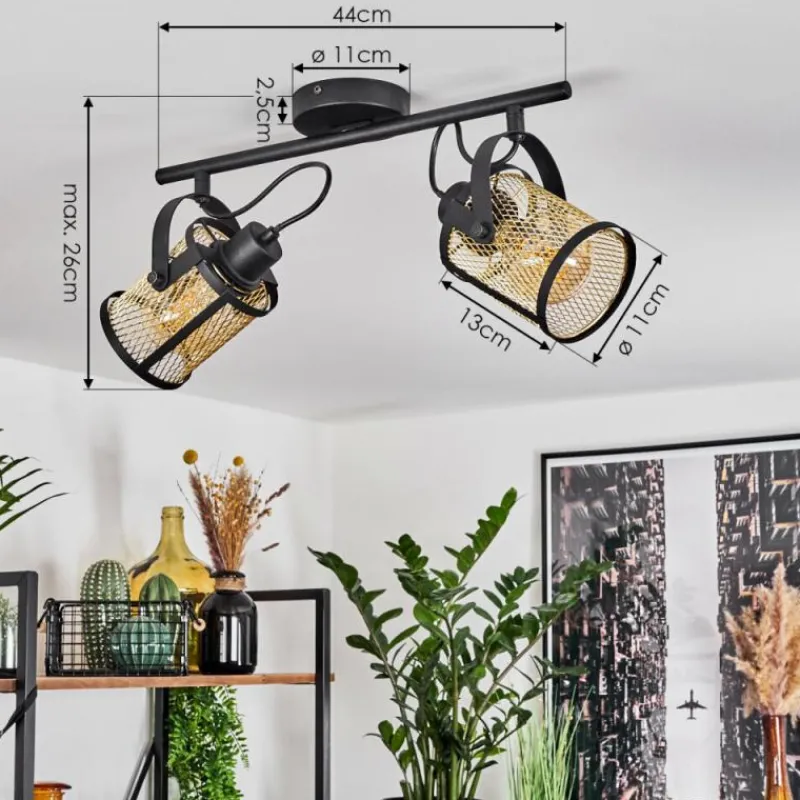 Luminaires Scandinaves-hofstein Plafonnier Eglo DELLOW Noir, 2 lumières