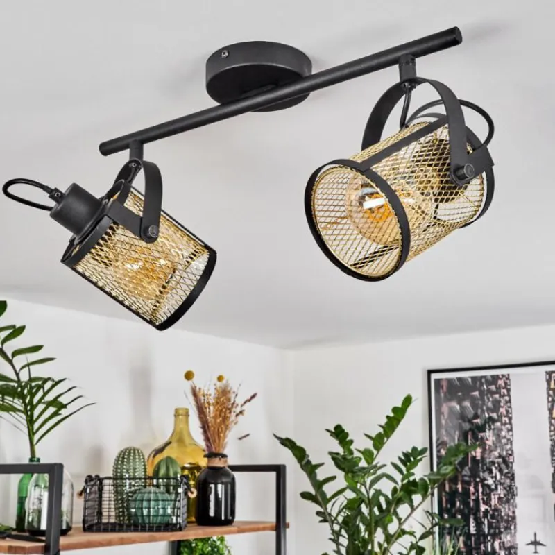 Luminaires Scandinaves-hofstein Plafonnier Eglo DELLOW Noir, 2 lumières
