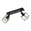 Lampes Industrielles-Luminaires Eglo Plafonnier Eglo ELDRICK Noir, 2 lumières