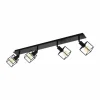 Lampes Industrielles-Luminaires Eglo Plafonnier Eglo ELDRICK Noir, 4 lumières
