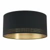 Lampes En Tissu-Luminaires Eglo Plafonnier Eglo ESTEPERRA Noir, 1 lumière