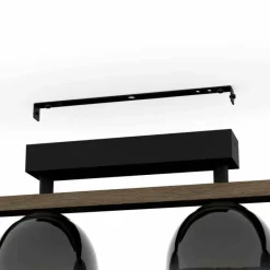 Suspension Verre Fumé-Luminaires Eglo Plafonnier Eglo FILAGO Bois foncé, Noir, 4 lumières