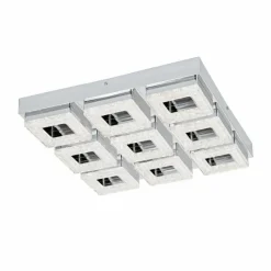 Luminaires Eglo Plafonnier Eglo FRADELO LED Chrome, Aspect cristal, 9 lumières* Éclairage Led