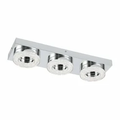 Luminaires Eglo Plafonnier Eglo FRADELO LED Chrome, Aspect cristal, 3 lumières* Éclairage Led
