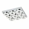 Luminaires Eglo Plafonnier Eglo FRADELO LED Chrome, Aspect cristal, 9 lumières* Éclairage Led
