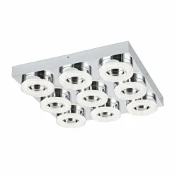 Luminaires Eglo Plafonnier Eglo FRADELO LED Chrome, Aspect cristal, 9 lumières* Éclairage Led