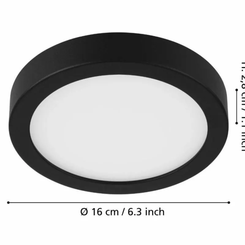 Luminaires Eglo Plafonnier Eglo FUEVA LED Noir, 1 lumière* Éclairage Led