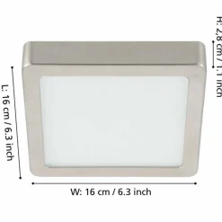 Luminaires Eglo Plafonnier Eglo FUEVA LED Nickel mat, 1 lumière* Éclairage Led