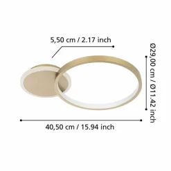 Luminaires Eglo Plafonnier Eglo GAFARES LED Or, Blanc, 1 lumière