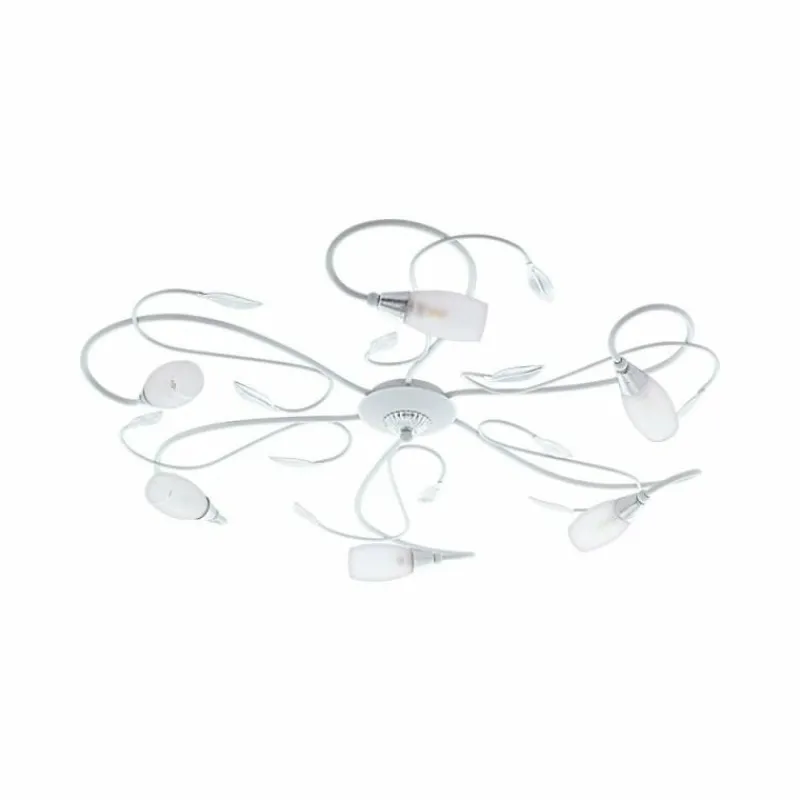 Luminaires Eglo Plafonnier Eglo GERBERA Argenté, Blanc, 6 lumières