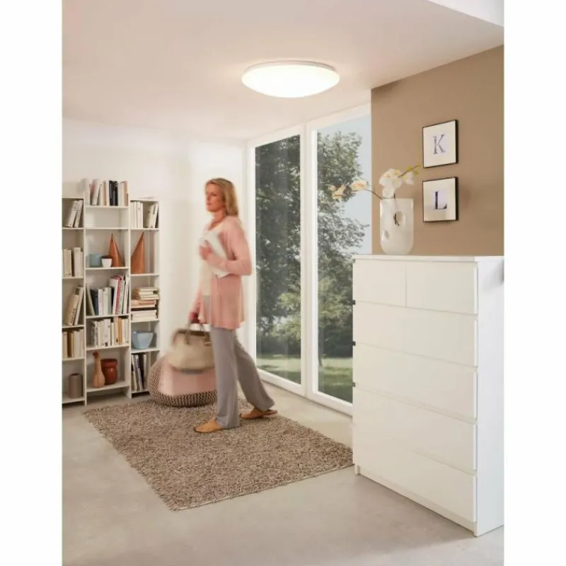 Luminaires Eglo Plafonnier Eglo GIRON LED Blanc, 1 lumière, Télécommandes* Éclairage Led