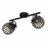 Luminaires Eglo Plafonnier Eglo GIRONA Laiton, Noir, 2 lumières* Spots Et Projecteurs