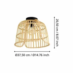 Style Boho-Chic-Luminaires Eglo Plafonnier Eglo GLYNEATH Noir, 1 lumière