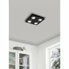 Luminaires Eglo Plafonnier Eglo GRATTINO LED Noir, 4 lumières