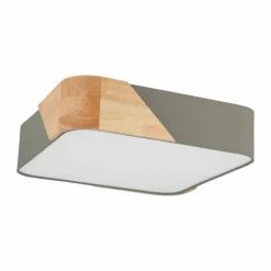 Lampes En Bois-Luminaires Eglo Plafonnier Eglo GRIMALDINO Bois clair, Taupe, 2 lumières