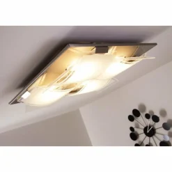 Luminaires Eglo Plafonnier Eglo GUADIANO LED Nickel mat, 4 lumières