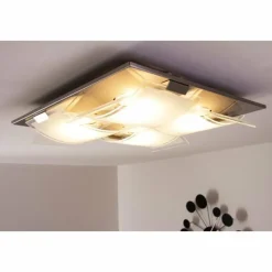 Luminaires Eglo Plafonnier Eglo GUADIANO LED Nickel mat, 4 lumières