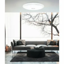 Luminaires Eglo Plafonnier EGLO LANCIANO LED Transparent, Blanc, 1 lumière, Télécommandes* Éclairage Led