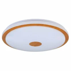 Lampes En Bois-Luminaires Eglo Plafonnier Eglo LANCIANO LED Brun, Blanc, 1 lumière, Télécommandes