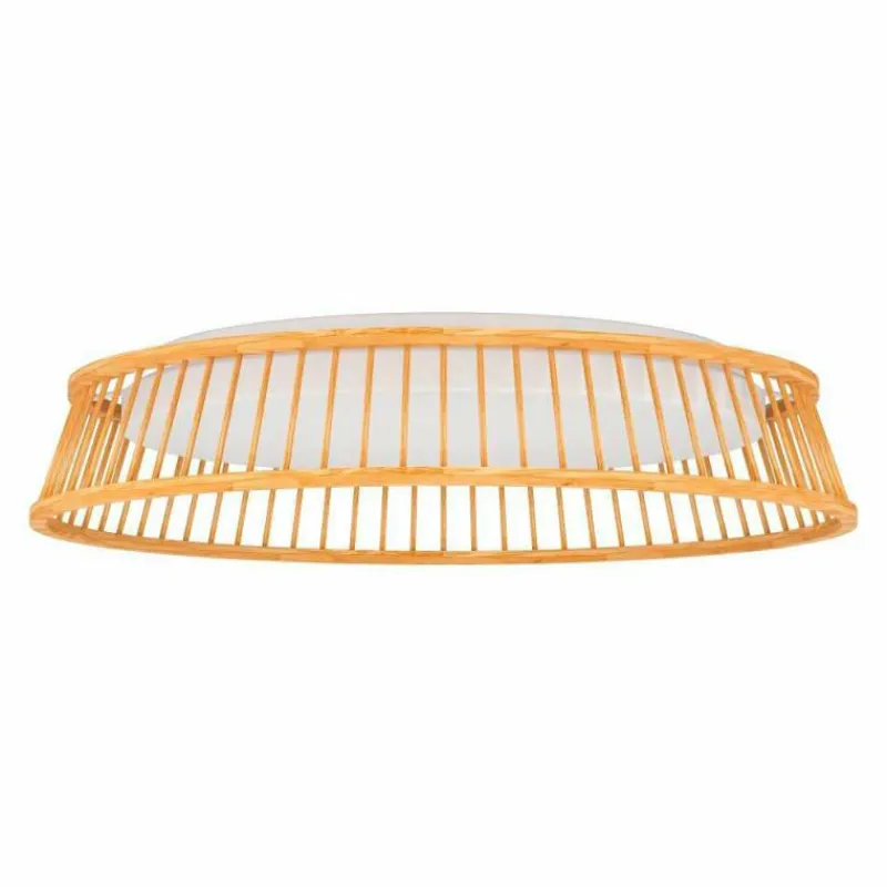 Lampes En Bois-Luminaires Eglo Plafonnier Eglo LUPPINERIA LED Brun, Blanc, 1 lumière
