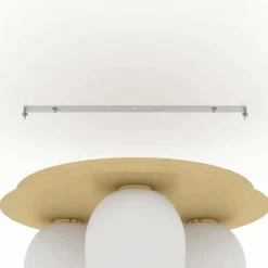 Luminaires Eglo Plafonnier Eglo MANZANARES Or, Laiton, 3 lumières