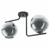Suspension Verre Fumé-Luminaires Eglo Plafonnier EGLO MAROJALES Noir, 2 lumières