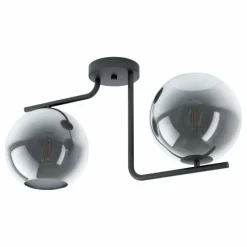Suspension Verre Fumé-Luminaires Eglo Plafonnier EGLO MAROJALES Noir, 2 lumières