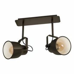 Lampes Industrielles-Luminaires Eglo Plafonnier Eglo MITCHLEY Bronze, Crème, 2 lumières
