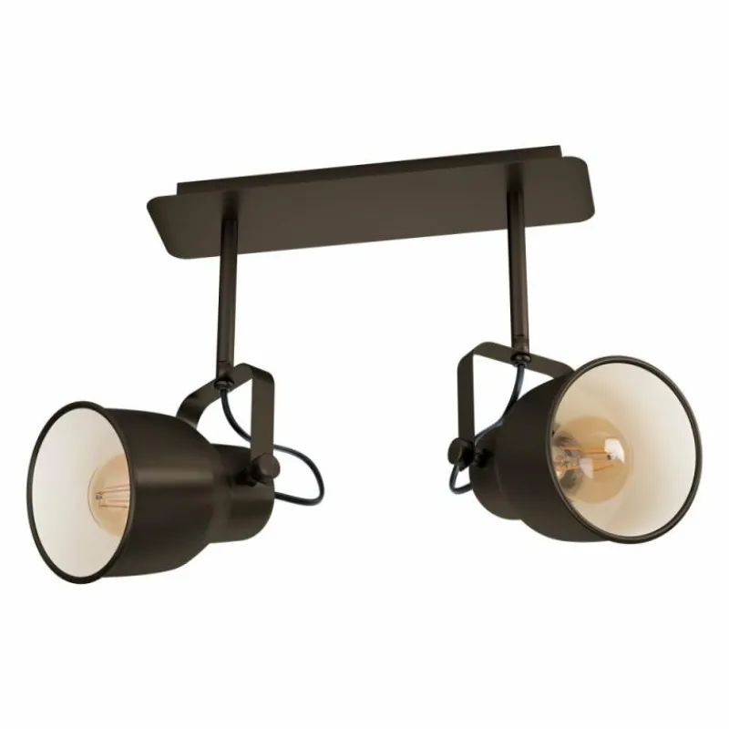 Lampes Industrielles-Luminaires Eglo Plafonnier Eglo MITCHLEY Bronze, Crème, 2 lumières