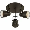 Lampes Industrielles-Luminaires Eglo Plafonnier Eglo MITCHLEY Bronze, Crème, 3 lumières